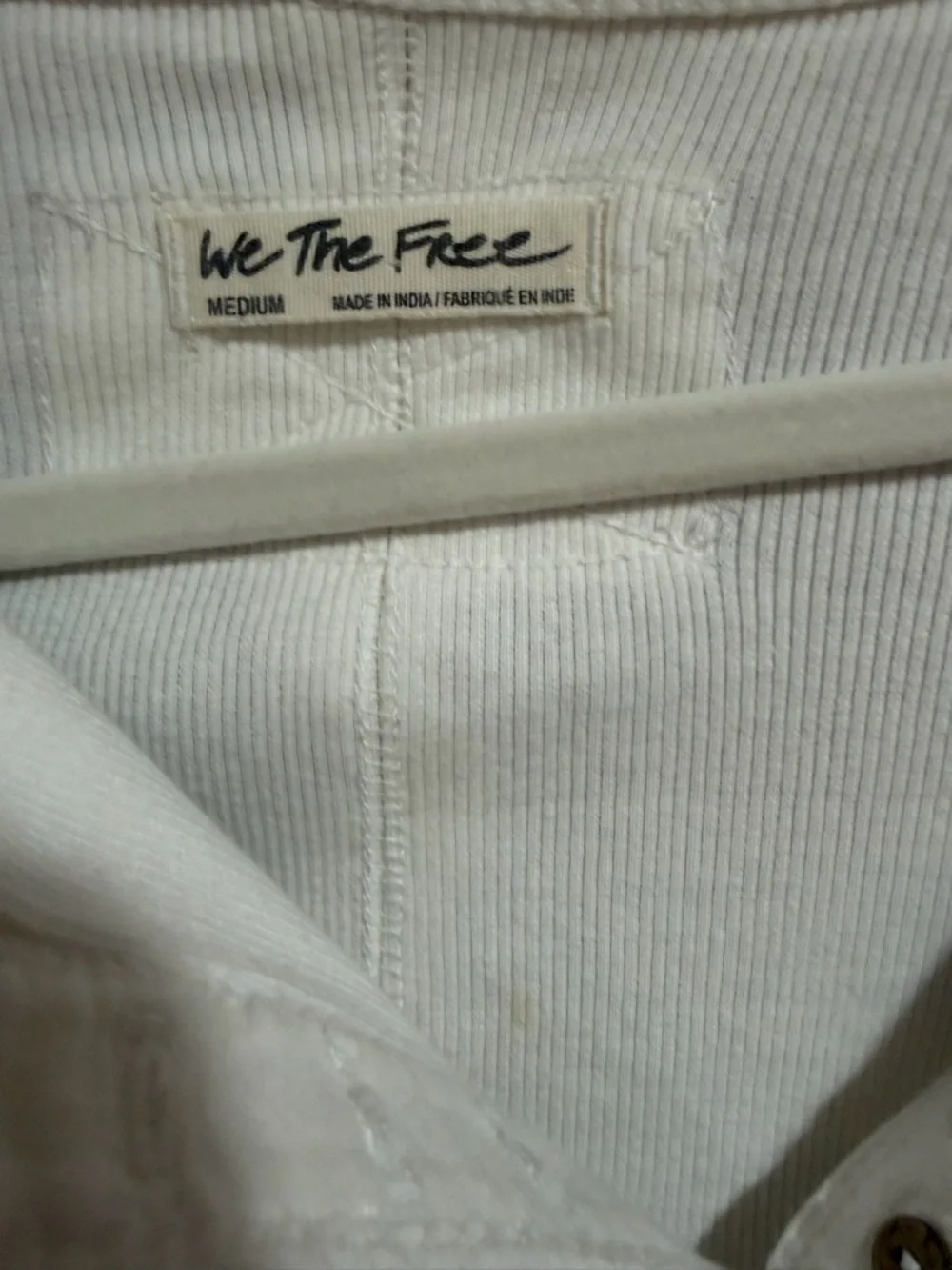 We The Free Cream Long-Sleeve Henley Top with Patch Pockets - Picture 3 of 4